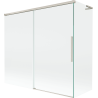Mexen Rox L Duschwand 2-flügelig verschiebbar 170 + 80 x 150 cm, transparent, gebürsteter Nickel - 8C9L-170-080-97-00