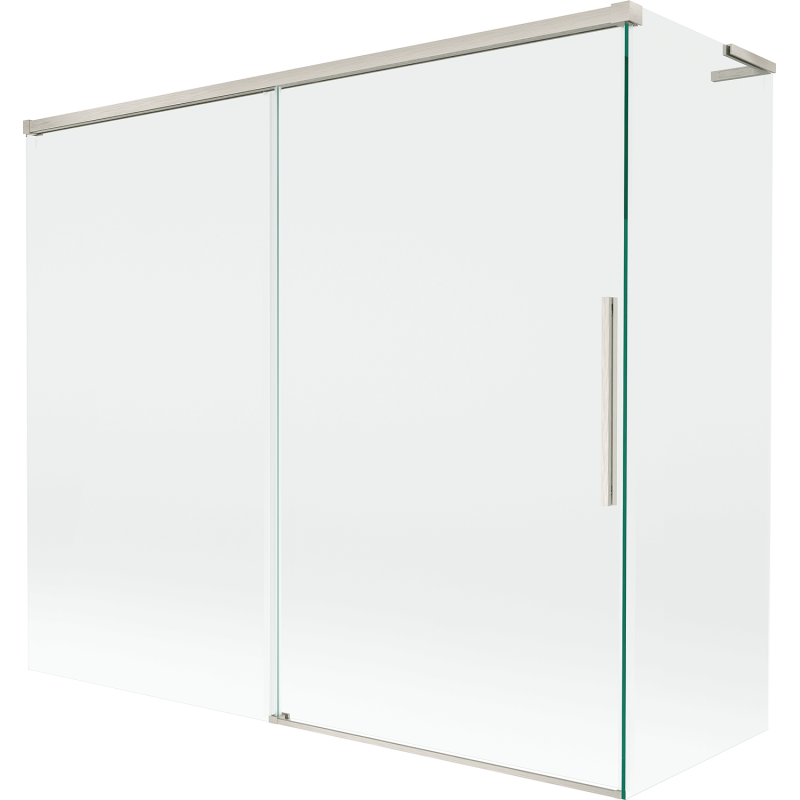 Mexen Rox L 2-faldig skjutbar duschvägg 180 + 80 x 150 cm, transparent, borstad nickel - 8C9L-180-080-97-00