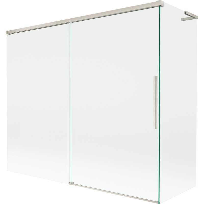 Mexen Rox L Badewannenabtrennung 2-teilig verschiebbar 180 + 80 x 150 cm, transparent, gebürsteter Nickel - 8C9L-180-080-97-00