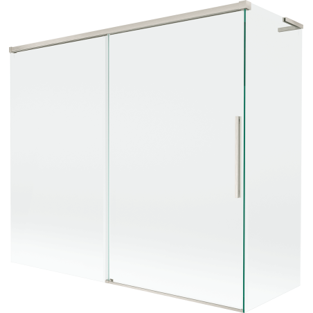 Mexen Rox L Badewannenabtrennung 2-teilig verschiebbar 180 + 80 x 150 cm, transparent, gebürsteter Nickel - 8C9L-180-080-97-00
