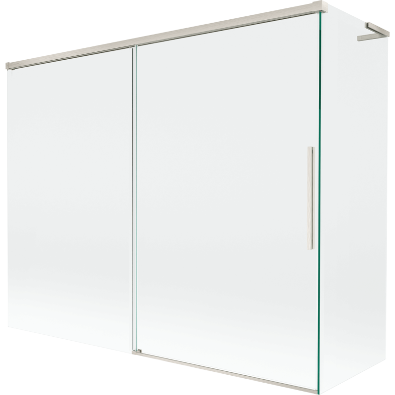 Mexen Rox L Badewannen-Falttür 2-flügelig, verschiebbar 190 + 80 x 150 cm, transparent, gebürsteter Nickel - 8C9L-190-080-97-00