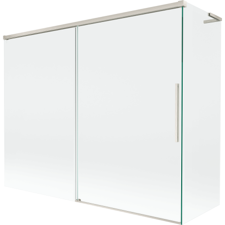Mexen Rox L 2-panel sliding bath screen 190 + 80 x 150 cm, transparent, brushed nickel - 8C9L-190-080-97-00