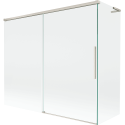 Mexen Rox L 2-flillege verschiebbar Bidden-Ecran 180 + 90 x 150 cm, transparent, gestréchte Niéckel - 8C9L-180-090-97-00