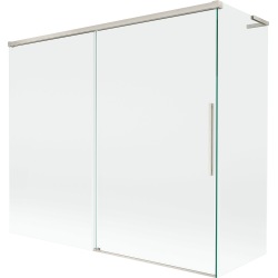 Mexen Rox L vannipaneel 2-osaline lükand, 180 + 90 x 150 cm, läbipaistev, harjatud nikkel - 8C9L-180-090-97-00