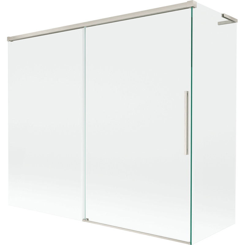 Mexen Rox L vannipaneel 2-osaline lükand, 180 + 90 x 150 cm, läbipaistev, harjatud nikkel - 8C9L-180-090-97-00