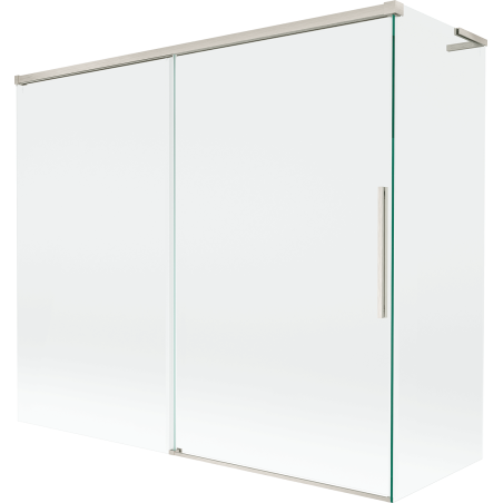 Mexen Rox L Duschwand 2-flügelig verschiebbar 180 + 90 x 150 cm, transparent, gebürstetes Nickel - 8C9L-180-090-97-00