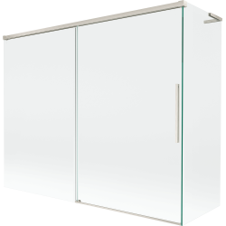 Mexen Rox L 2-delige verschuifbare badwand 190 + 90 x 150 cm, transparant, geborsteld nikkel - 8C9L-190-090-97-00