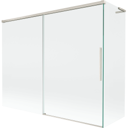 Mexen Rox L klizna stijena za kadu s dva preklopna krila 190 + 90 x 150 cm, prozirna, brušeni nikal - 8C9L-190-090-97-00