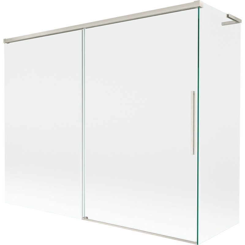 Mexen Rox L 2-delige verschuifbare badwand 190 + 90 x 150 cm, transparant, geborsteld nikkel - 8C9L-190-090-97-00