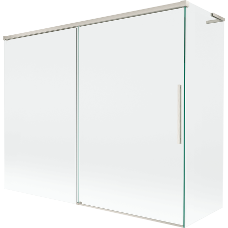 Mexen Rox L badwand 2-delige schuif 190 + 90 x 150 cm, transparant, geborsteld nikkel - 8C9L-190-090-97-00