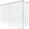 Mexen Rox L badwand 2-delige schuif 190 + 90 x 150 cm, transparant, geborsteld nikkel - 8C9L-190-090-97-00