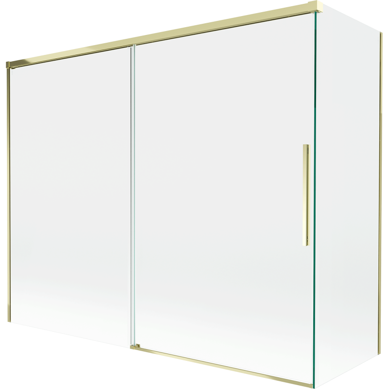 Mexen Rox Duschabtrennung für die Badewanne, 2-flüglig, verschiebbar, 190 + 90 x 150 cm, transparent, gold - 8C9-190-090-50-00