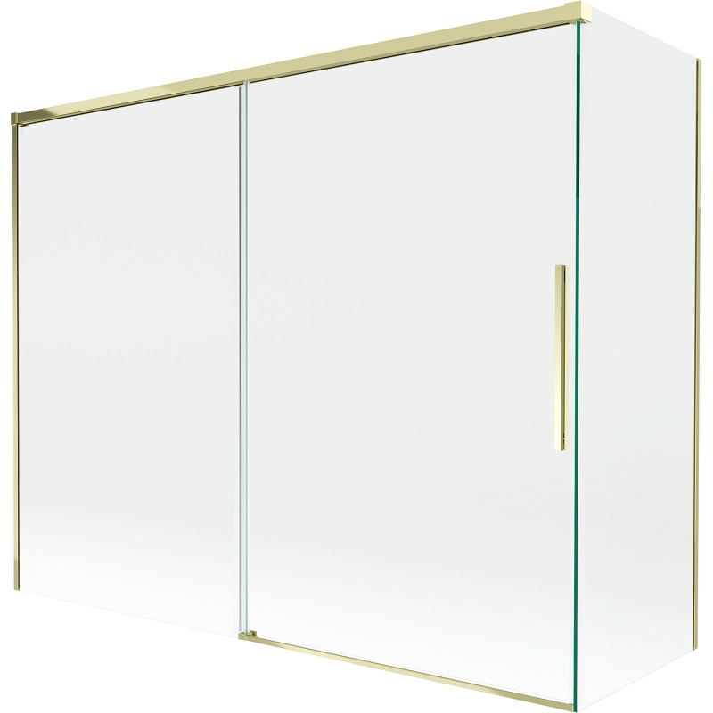 Mexen Rox kahepoolne lükandega vanniekraan 190 + 90 x 150 cm, läbipaistev, kuldne - 8C9-190-090-50-00