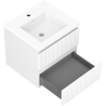 Mexen Rivel meuble de salle de bains 50 cm avec lavabo Otis, 2 tiroirs, rainuré, blanc mat - 91A20-05047-2-BFF01-W18M01