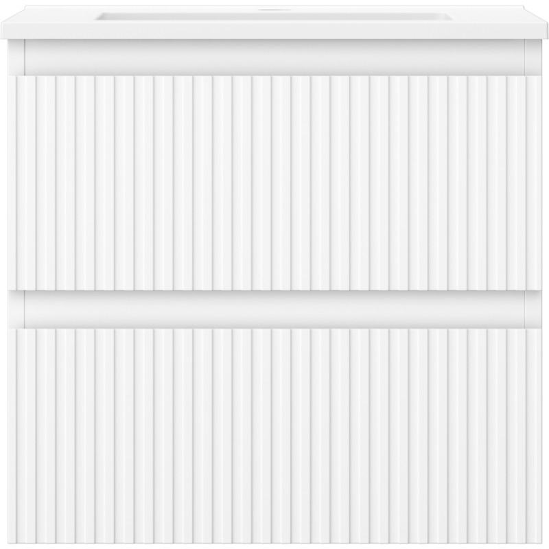 Mexen Rivel vannitoakapp 50 cm koos Otise kraanikausiga, 2 sahtlit, sooniline, valge matt - 91A20-05047-2-BFF01-W18M01