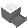 Mexen Rivel bathroom cabinet 50 cm with sink Otis, 2 drawers, grooved, graphite matte/white matte - 91A20-05047-2-BFF66-W18M01