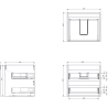 Mexen Rivel Badezimmerschrank 50 cm mit Waschbecken Otis, 2 Schubladen, geriffelt, schwarz matt - 91A20-05047-2-BFF71-W18M71