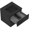 Mexen Rivel armario de baño de 50 cm con lavabo Otis, 2 cajones, acanalado, negro mate - 91A20-05047-2-BFF71-W18M71