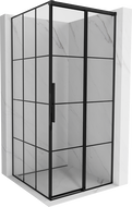 Mexen Rox bīdāma dušas kabīne ar labo pusi 110 x 110 cm, melns režģis, melna - 8C2-110-110-70-77-P