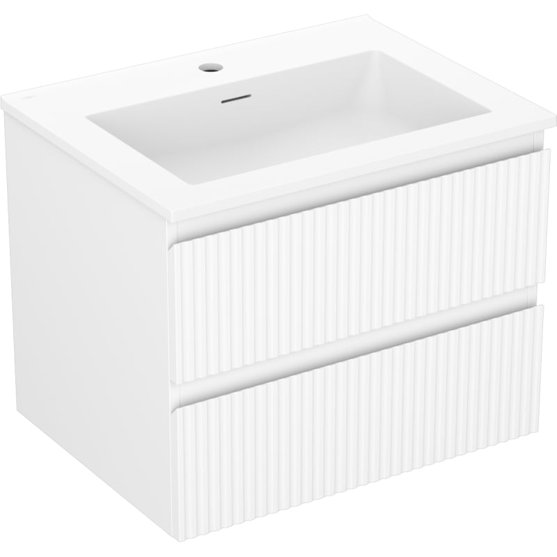 Mexen Rivel 60 cm vannitoakapp Otis valamu, 2 sahtlit, soonikkoes, valge matt - 91A20-06047-2-BFF01-W18M01
