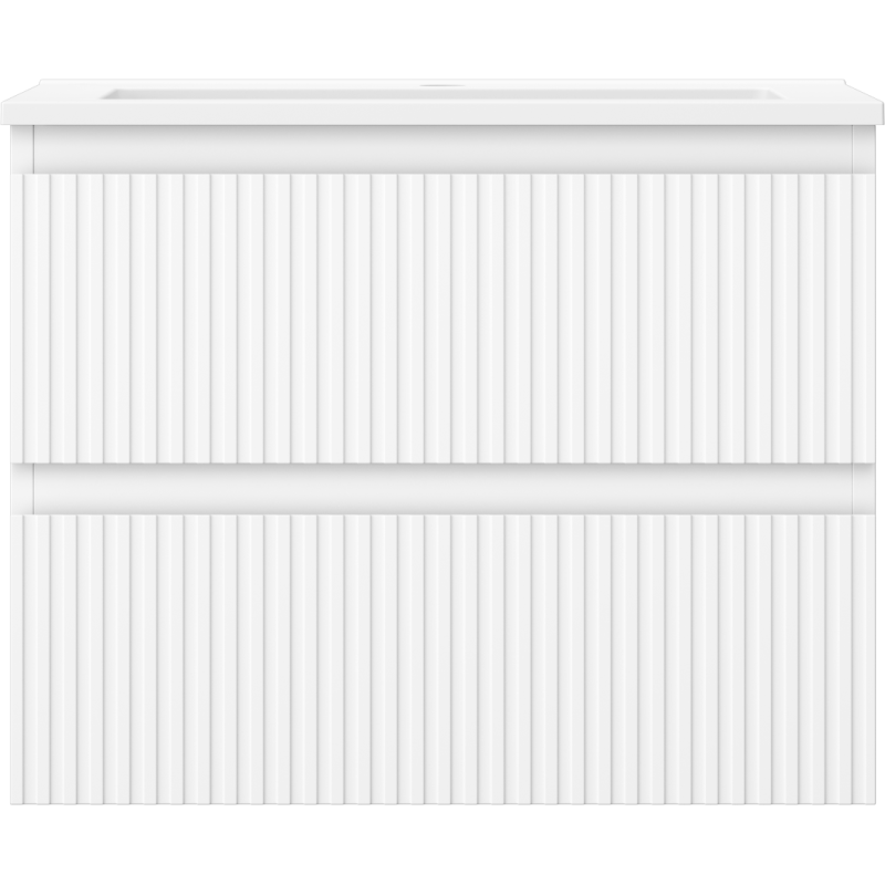 Mexen Rivel armario de baño 60 cm con lavabo Otis, 2 cajones, acanalado, blanco mate - 91A20-06047-2-BFF01-W18M01