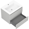 Mexen Rivel meuble de salle de bain 60 cm avec lavabo Otis, 2 tiroirs, rainuré, gris mat/blanc mat - 91A20-06047-2-BFF62-W18M01