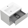 Mexen Rivel meuble de salle de bain 60 cm avec lavabo Otis, 2 tiroirs, rainuré, gris mat/blanc mat - 91A20-06047-2-BFF62-W18M01