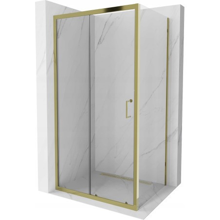 Mexen Apia kabina prysznicowa rozsuwana 130 x 100 cm, transparent, złota - 840-130-100-50-00
