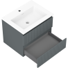 Mexen Rivel badkamerkast 60 cm met Otis wastafel, 2 lades, geribbeld, grafiet mat/wit mat - 91A20-06047-2-BFF66-W18M0