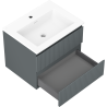 Mexen Rivel bathroom cabinet 60 cm with sink Otis, 2 drawers, fluted, graphite matte/white matte - 91A20-06047-2-BFF66-W18M0