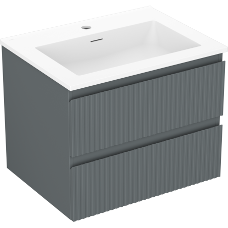 Mexen Rivel vannitoakapp 60 cm valamu Otis, 2 sahtlit, sooneline, grafiithall matt/valge matt - 91A20-06047-2-BFF66-W18M0