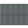 Mexen Rivel badkamerkast 60 cm met Otis wastafel, 2 lades, geribbeld, grafiet mat/wit mat - 91A20-06047-2-BFF66-W18M0