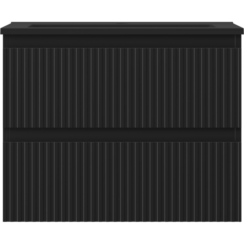 Mexen Rivel vannitoakapp 60 cm valamu Otis, 2 sahtlit, soonitud, must matt - 91A20-06047-2-BFF71-W18M71