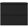 Mexen Rivel Badezimmerschrank 60 cm mit Waschbecken Otis, 2 Schubladen, geriffelt, Schwarz matt - 91A20-06047-2-BFF71-W18M71