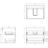 Mexen Rivel Badezimmerschrank 60 cm mit Waschbecken Otis, 2 Schubladen, geriffelt, Schwarz matt - 91A20-06047-2-BFF71-W18M71