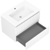 Mexen Rivel 70 cm bathroom cabinet with sink Otis, 2 drawers, fluted, white matte - 91A20-07047-2-BFF01-W18M01