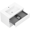 Mexen Rivel mobiletto da bagno 70 cm con lavabo Otis, 2 cassetti, scanalato, bianco opaco - 91A20-07047-2-BFF01-W18M01