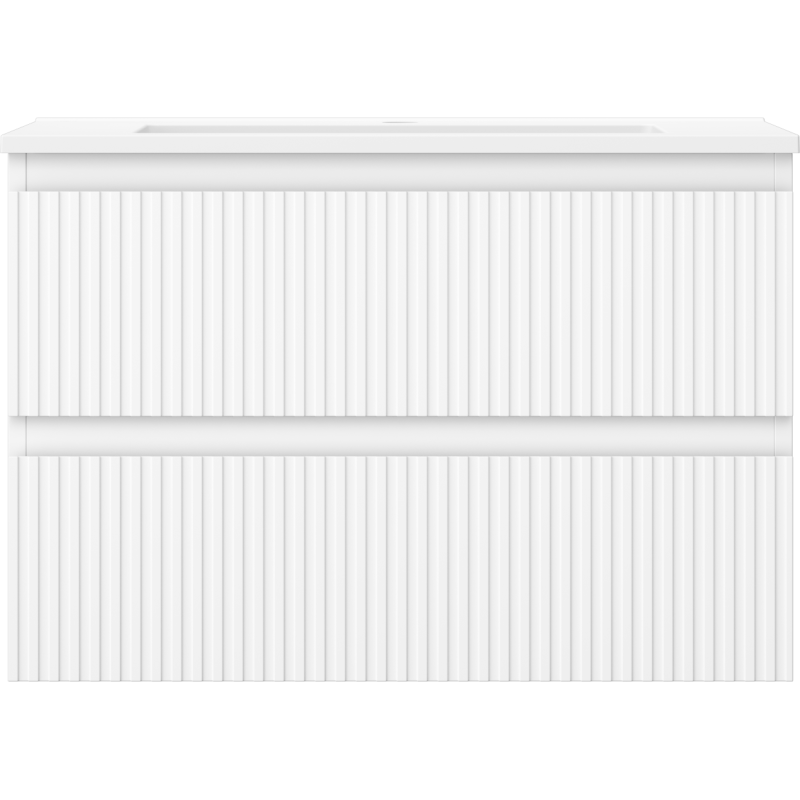 Mexen Rivel armário de casa de banho 70 cm com lavatório Otis, 2 gavetas, ranhurado, branco mate - 91A20-07047-2-BFF01-W18M01