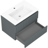 Mexen Rivel armário de casa de banho de 70 cm com lavatório Otis, 2 gavetas, canelado, grafite mate/branco mate -