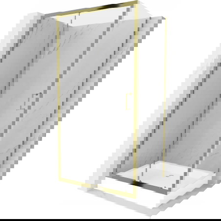 Mexen Apia drsna pršna kabina 100 x 80 cm, prozorna, zlata + kad Rio - 840-100-080-50-00-4510