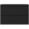 Mexen Rivel badkamerkast 70 cm met wastafel Otis, 2 laden, geribbeld, zwart mat - 91A20-07047-2-BFF71-W18M71