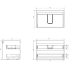 Mexen Rivel Badezimmerschrank 70 cm mit Waschbecken Otis, 2 Schubladen, gerillt, schwarz matt - 91A20-07047-2-BFF71-W18M71