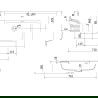 Mexen Rivel badkamerkast 70 cm met wastafel Otis, 2 laden, geribbeld, zwart mat - 91A20-07047-2-BFF71-W18M71