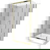 Mexen Apia Duschkabine Schiebetür 120 x 80 cm, transparent, gold + Rio Duschwanne - 840-120-080-50-00-4510