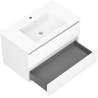 Mexen Rivel bathroom cabinet 80 cm with Otis basin, 2 drawers, ribbed, white matte - 91A20-08047-2-BFF01-W18M01