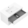 Mexen Rivel bathroom cabinet 80 cm with Otis basin, 2 drawers, ribbed, white matte - 91A20-08047-2-BFF01-W18M01