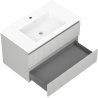 Mexen Rivel mueble de baño de 80 cm con lavabo Otis, 2 cajones, estriado, gris mate/blanco mate - 91A20-08047-2-BFF62-W18M01