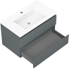 Mexen Rivel armario de baño de 80 cm con lavabo Otis, 2 cajones, ranurado, grafito mate/blanco mate - 91A20-08047-2-BFF66-W18M0