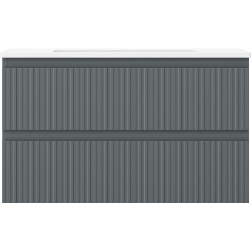 Mexen Rivel vannitoakapp 80 cm valamu Otis, 2 sahtliga, sooneline, grafiit matt/valge matt - 91A20-08047-2-BFF66-W18M0