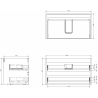 Mexen Rivel Badezimmerschrank 80 cm mit Waschbecken Otis, 2 Schubladen, geriffelt, schwarz matt - 91A20-08047-2-BFF71-W18M71